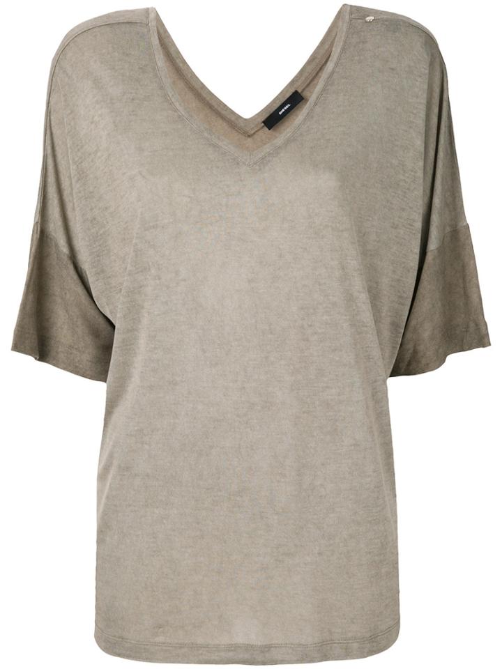 Diesel V-neck T-shirt - Brown