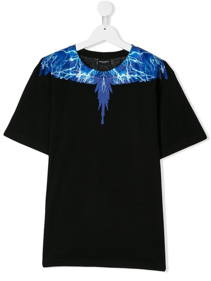 Marcelo Burlon County Of Milan Kids Teen Graphic Print T-shirt - Black