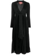 Amuse V-neck Pleated Dress - Black