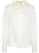 Gloria Coelho Rose Applique Shirt - White