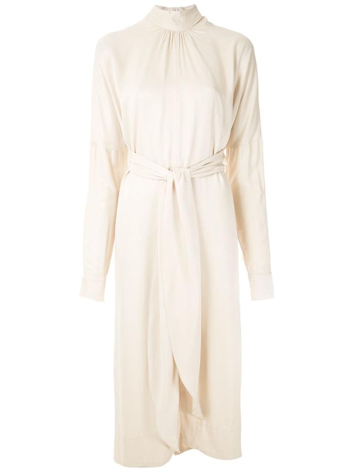 Framed Off Belted Midi Dress - Neutrals