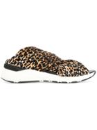 Casadei Leopard Print Sneaker Sandals - Black