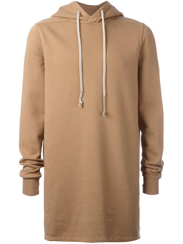 Rick Owens Drkshdw Oversized Long Sleeve Hoodie, Men's, Size: Medium, Nude/neutrals, Cotton