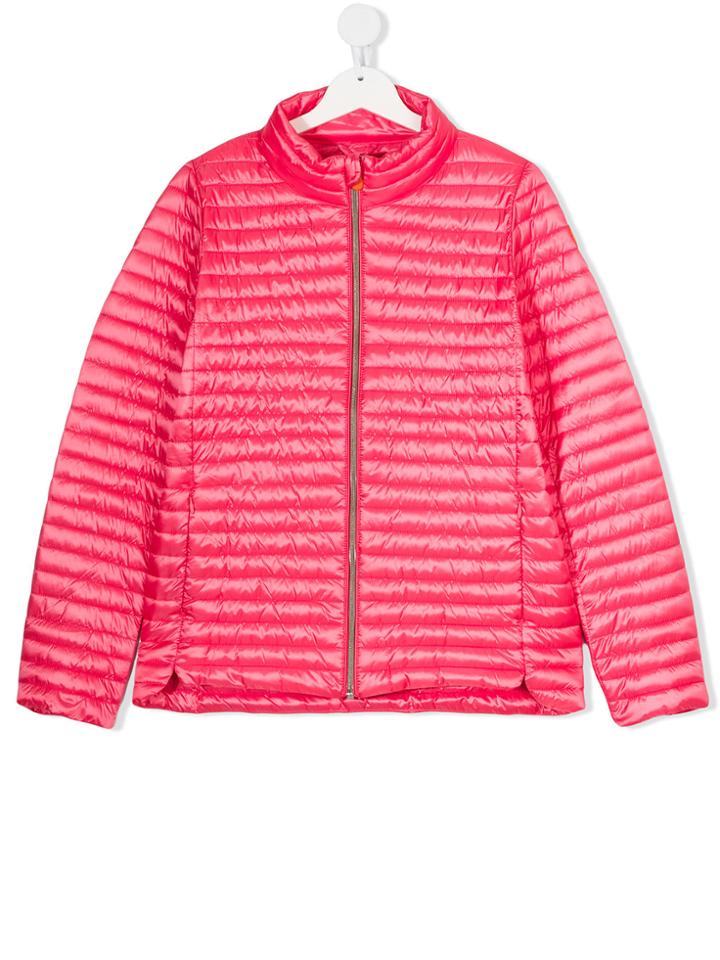 Save The Duck Kids Zipped Padded Jacket - Pink & Purple