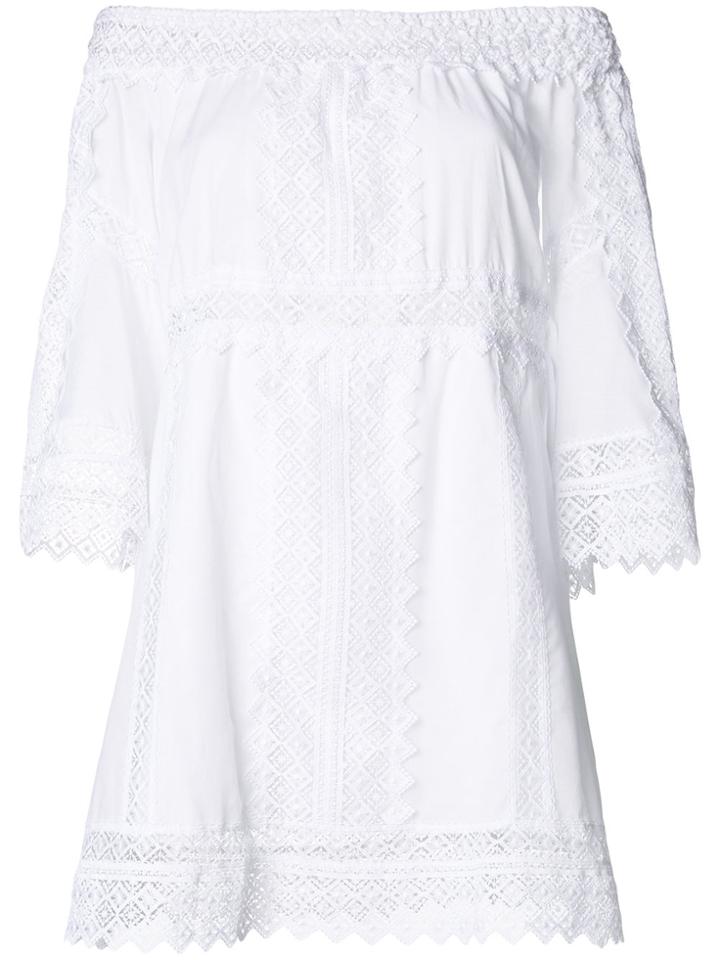 Charo Ruiz Off-shoulder Lace Detail Dress - White