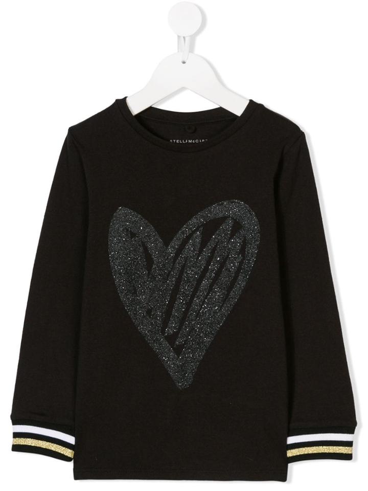 Stella Mccartney Kids Glitter Heart Sweatshirt - Black
