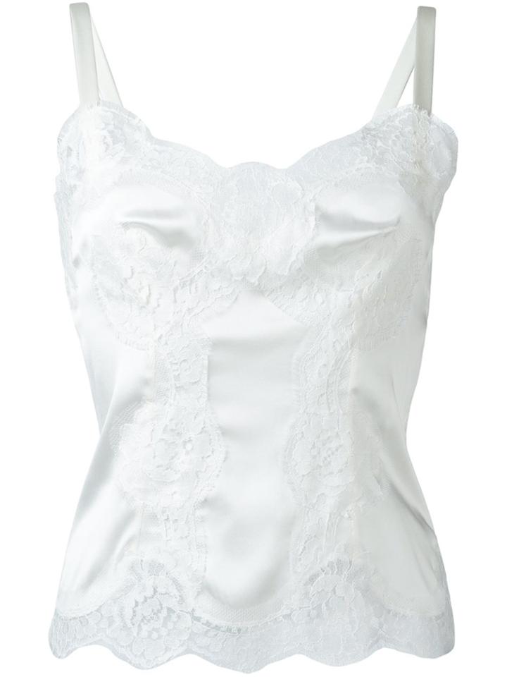 Dolce & Gabbana Lace Detail Cami Top - White
