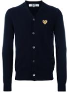 Comme Des Garçons Play Heart Cardigan, Men's, Size: Small, Blue, Wool
