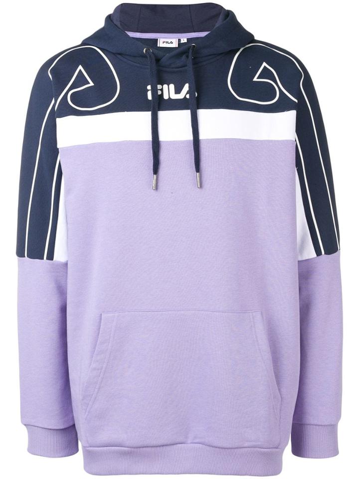 Fila Printed Logo Hoodie - Purple