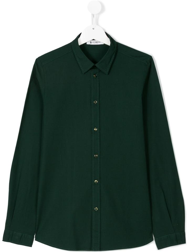 Dondup Kids Teen Classic Long Sleeve Shirt - Green