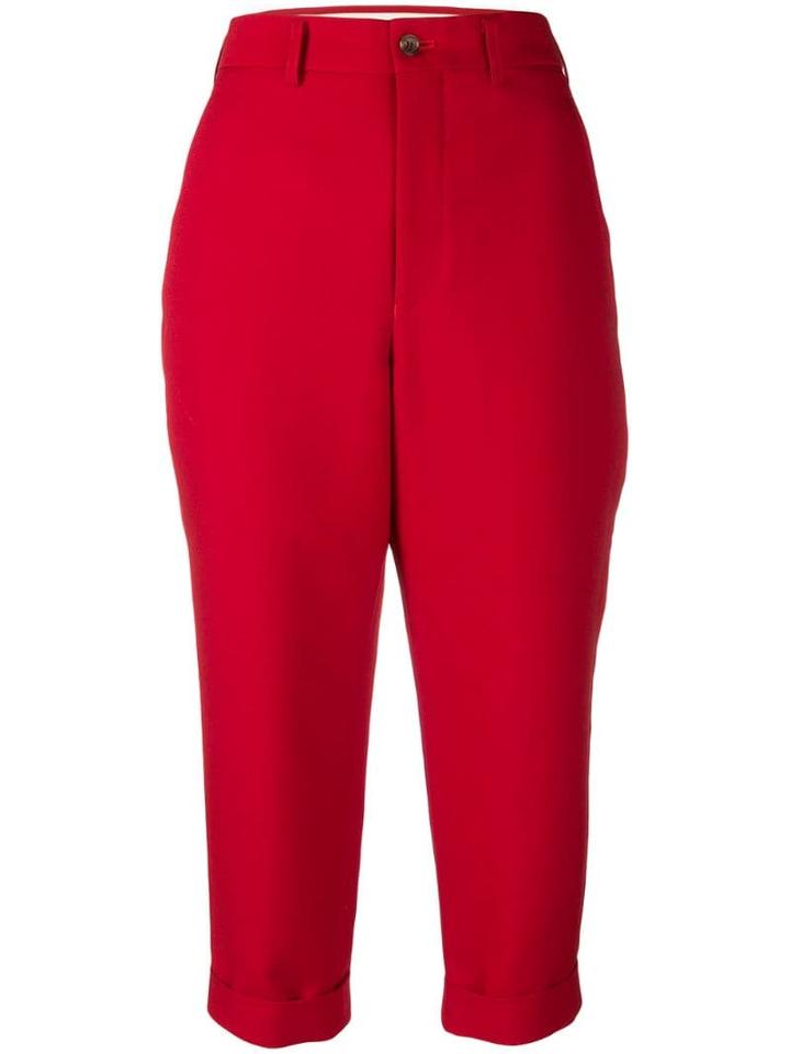 Comme Des Garçons Pre-owned Cropped Skinny Trousers - Red