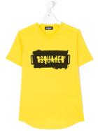 Dsquared2 Kids Teen Logo Print T-shirt - Yellow & Orange