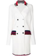 Sonia Rykiel Knit Detailed Double Breasted Coat - White