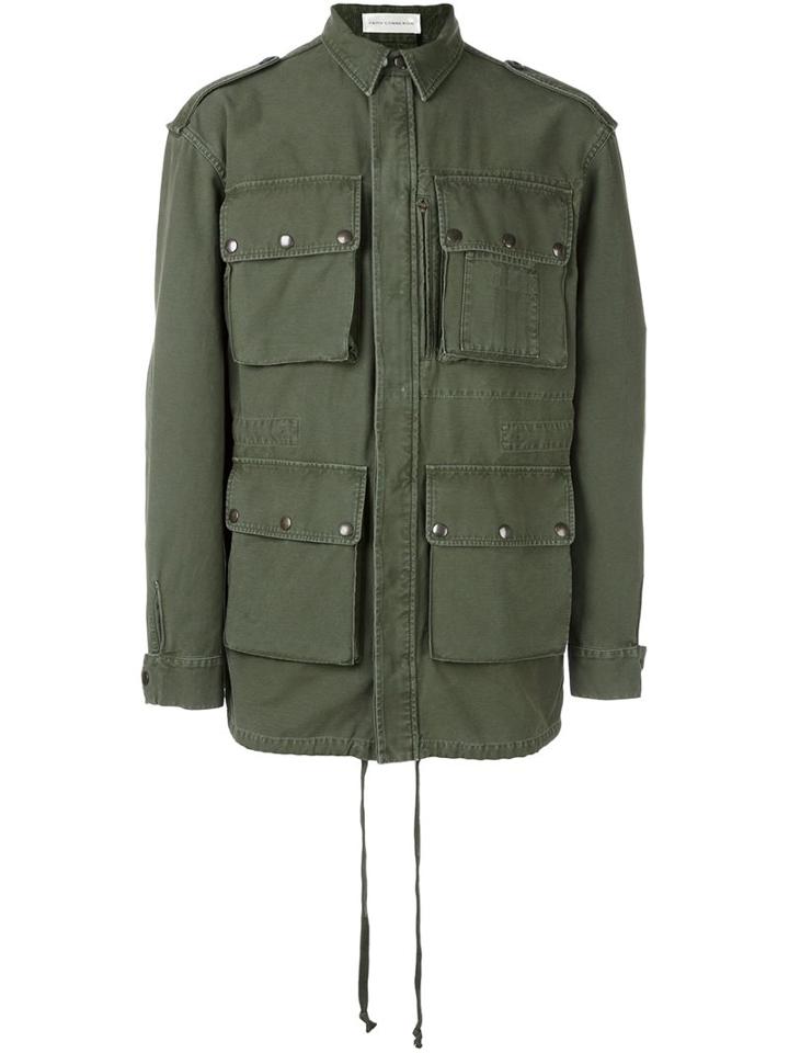 Faith Connexion Cargo Coat, Men's, Size: Small, Green, Cotton