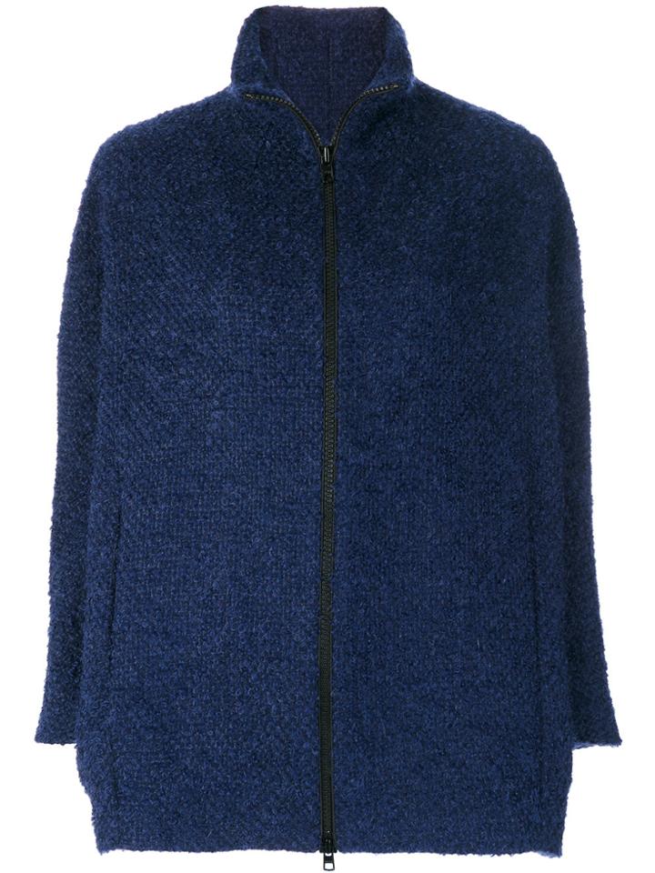 Gianluca Capannolo Knit Zipped Coat - Blue