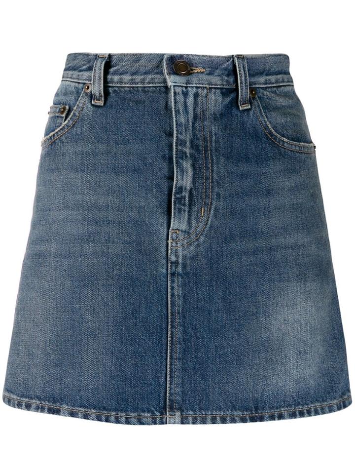 Saint Laurent Denim Mini Skirt - Blue