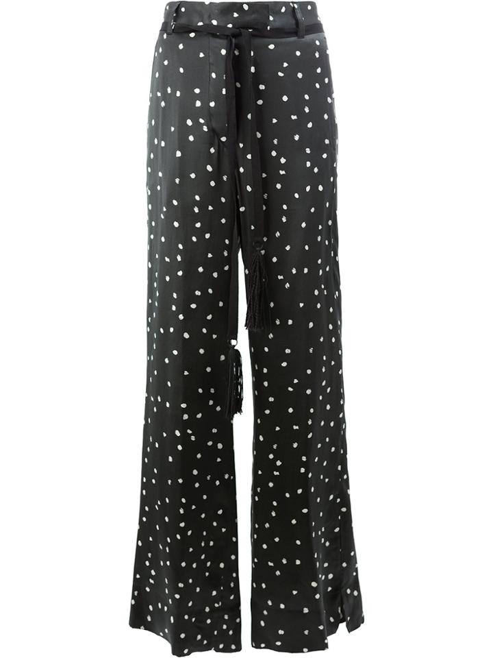 Ann Demeulemeester Spotted Wide Leg Trousers - Black