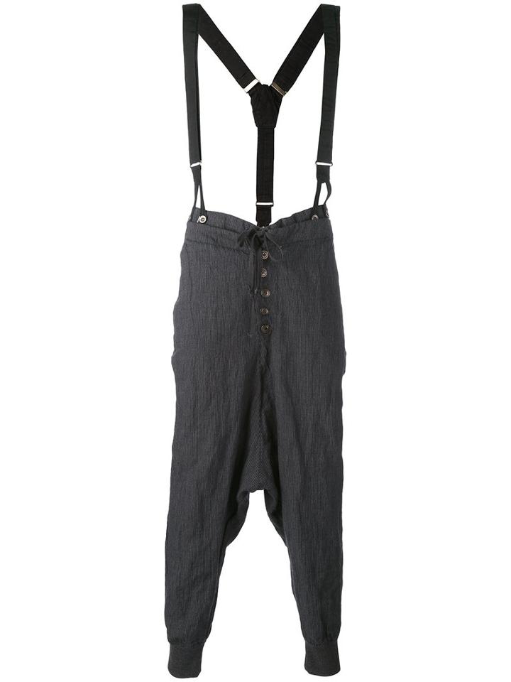Striped Drop-crotch Trousers - Men - Cotton - 2, Grey, Cotton, Greg Lauren