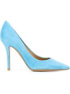 Salvatore Ferragamo Susi Pumps, Women's, Size: 8.5, Blue, Suede/leather