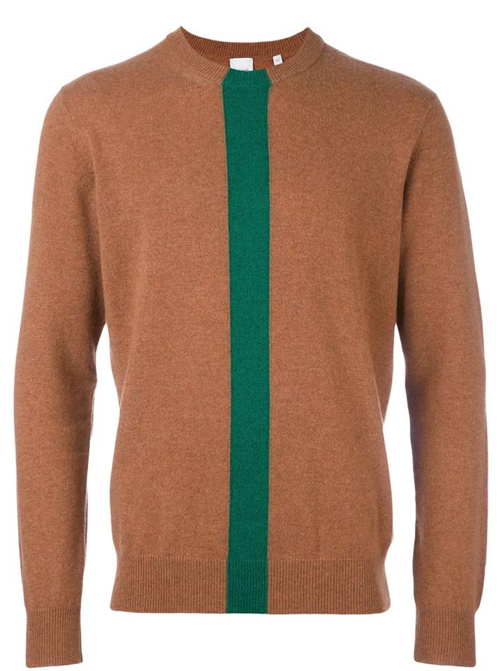 Paul Smith Cashmere Front Stripe Sweater, Men's, Size: Medium, Nude/neutrals, Cashmere