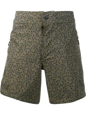 Everest Isles 'draupner Print' Swim Shorts, Men's, Size: 30, Green, Polyamide/spandex/elastane