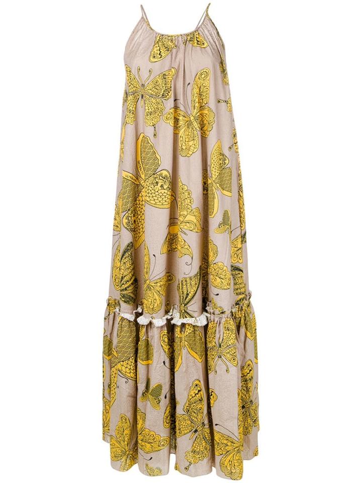 Ultràchic Butterfly Print Dress - Grey
