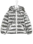Moncler Kids Metallic (grey) Padded Jacket, Girl's, Size: 10 Yrs