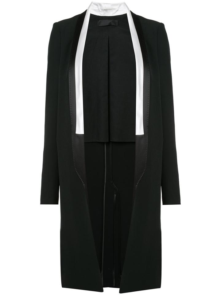 Haider Ackermann Long Contrast Trim Jacket - Black