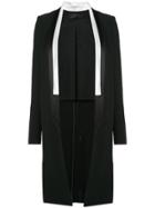 Haider Ackermann Long Contrast Trim Jacket - Black