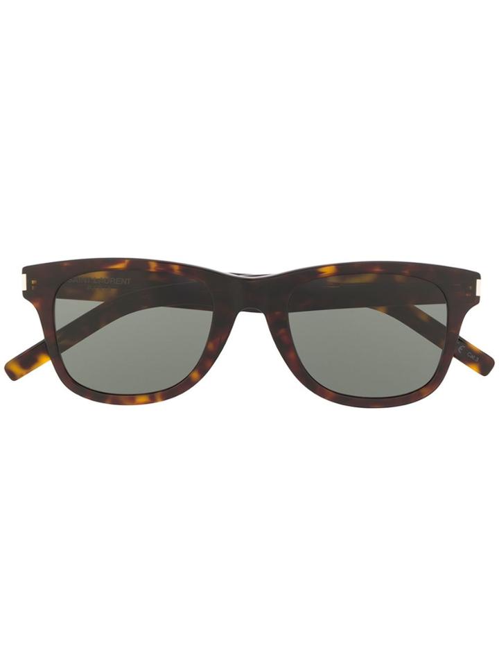 Saint Laurent Eyewear Sl51bslim Tortoiseshell Rectangular-frame
