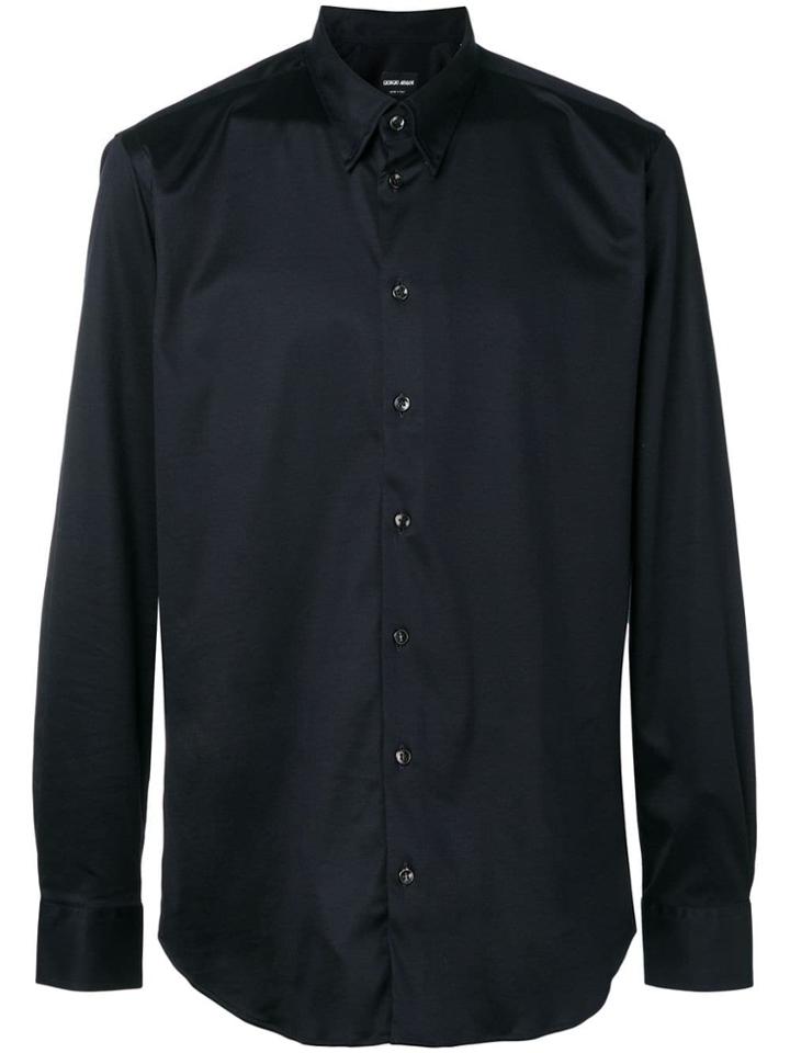 Giorgio Armani Concealed Button-down Shirt - Blue