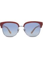 Burberry Eyewear Check Detail D-frame Sunglasses - Red