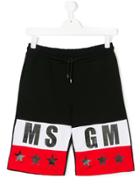 Msgm Kids Logo Shorts - Black