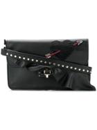 Valentino Embellished Heart Clutch Bag - Black