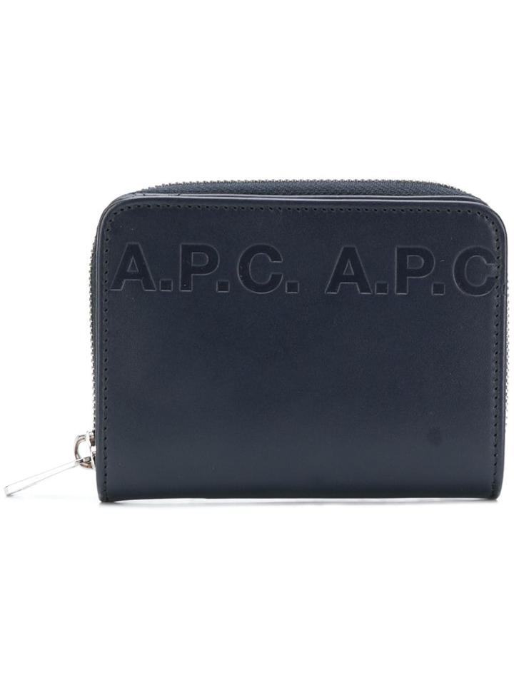 A.p.c. Emmanuel Logo Wallet - Blue