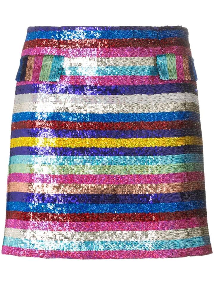 Mary Katrantzou Clovis Striped Sequin Skirt - Multicolour