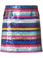 Mary Katrantzou Clovis Striped Sequin Skirt - Multicolour