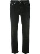 Acne Studios Tapered Cropped Jeans, Women's, Size: 27, Black, Cotton/spandex/elastane