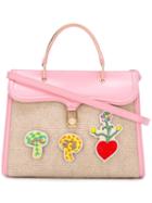 Olympia Le-tan 'marguerite' Tote, Women's, Nude/neutrals, Calf Leather/cotton/pvc/brass
