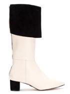 Andrea Bogosian Contrasting Foldover Boots - White