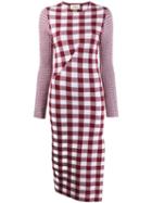 Ports 1961 Checked Knit Dress - Red