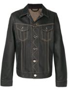 Les Hommes Stitch Detail Denim Jacket - Blue