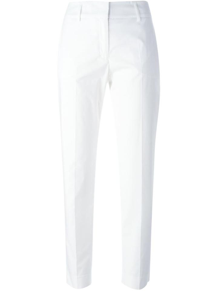 Piazza Sempione Tailored Trousers, Women's, Size: 40, White, Cotton/spandex/elastane