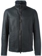 Drome High Neck Zipped Jacket, Men's, Size: Small, Black, Leather