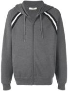Bally Stripe Detail Zip Hoodie - Grey