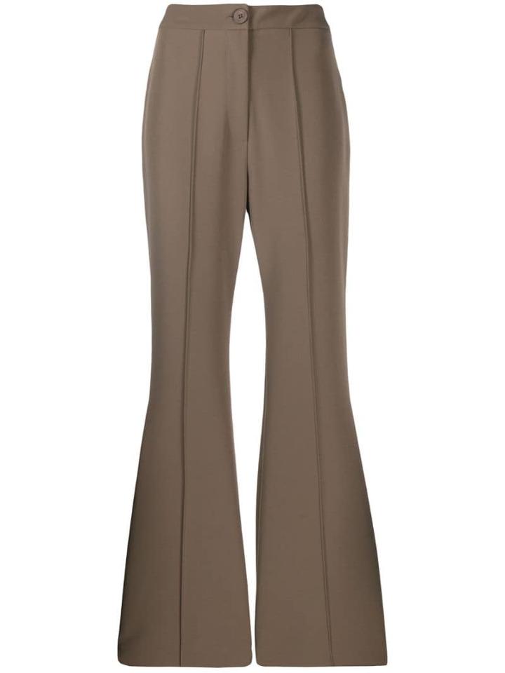 Low Classic High Waisted Flared Trousers - Brown