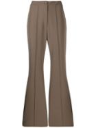 Low Classic High Waisted Flared Trousers - Brown