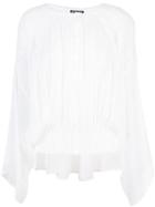 Ann Demeulemeester Pleated Collarless Shirt - White