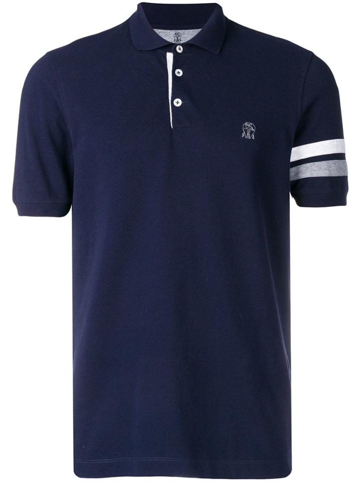 Brunello Cucinelli Monogram Polo Shirt - Blue
