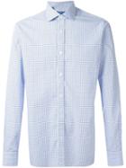 Barba Micro Print Shirt, Men's, Size: 39, Blue, Cotton